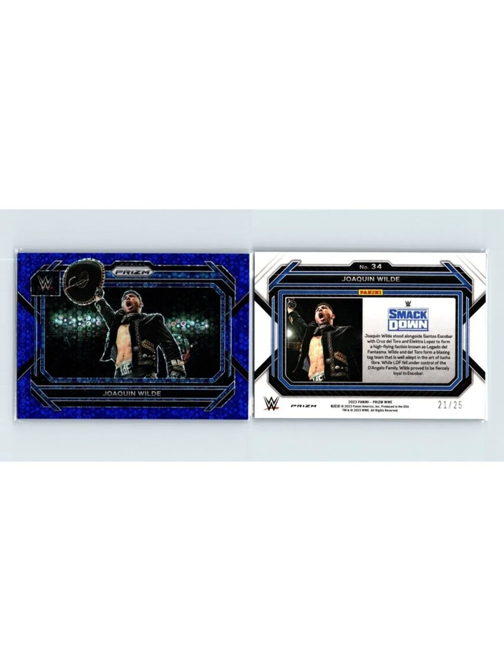 2023 Panini Prizm WWE Joaquin Wilde #34 Blue Under Card Prizm #/25